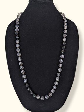 (2/$20) Metro 7 Black & Clear Beaded Necklace